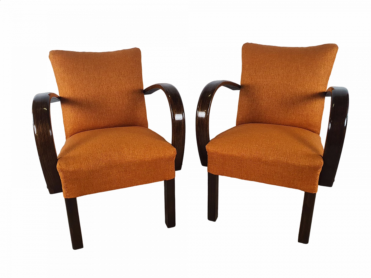 Coppia di poltrone in faggio curvato Art Decò, anni '40 30