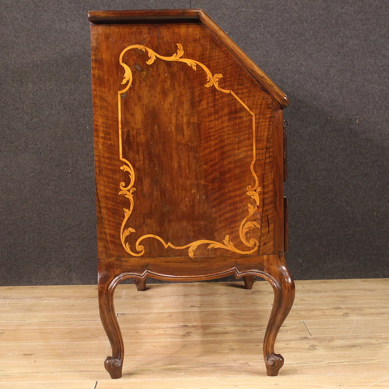 Piedmontese inlaid wood flap desk 6