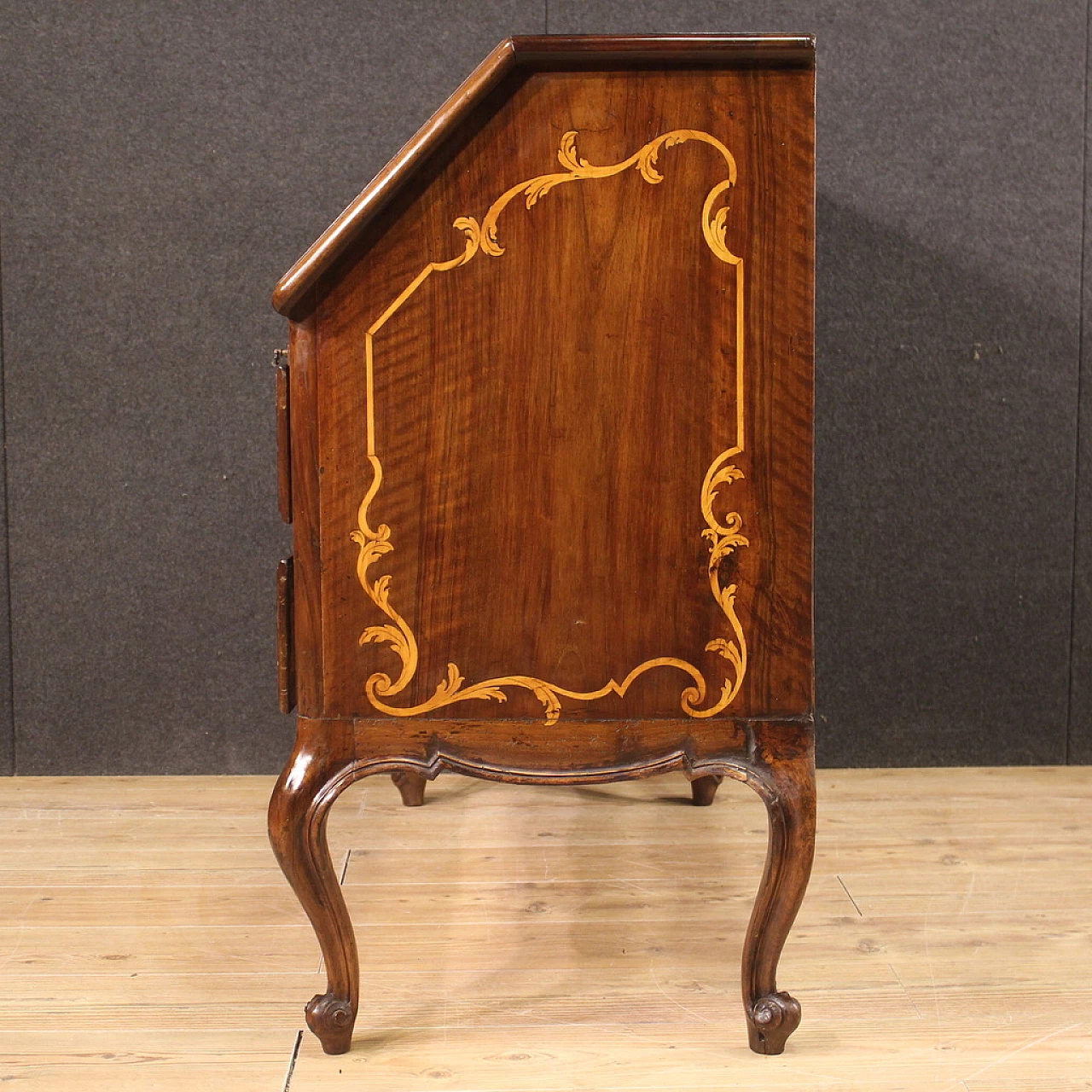 Piedmontese inlaid wood flap desk 7