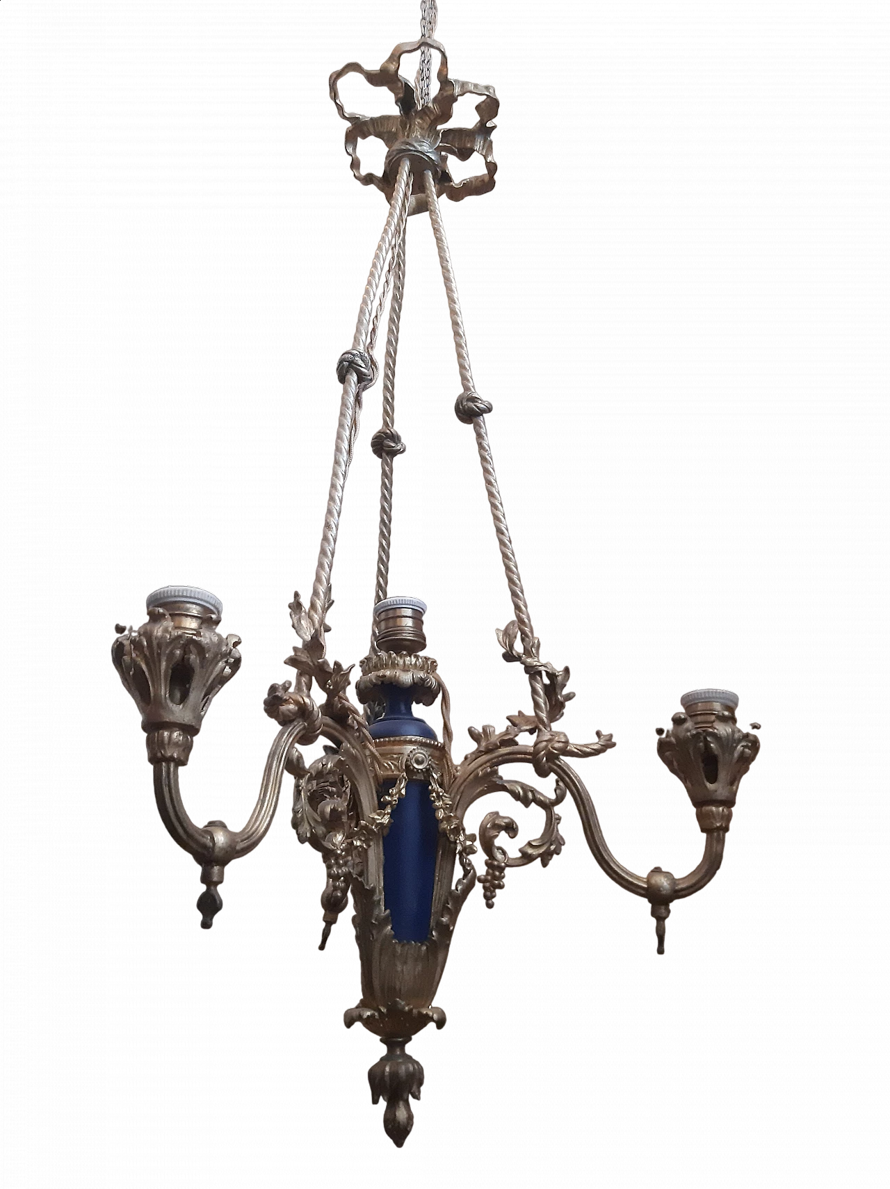 Louis XVI bronze chandelier, early 19th century 10