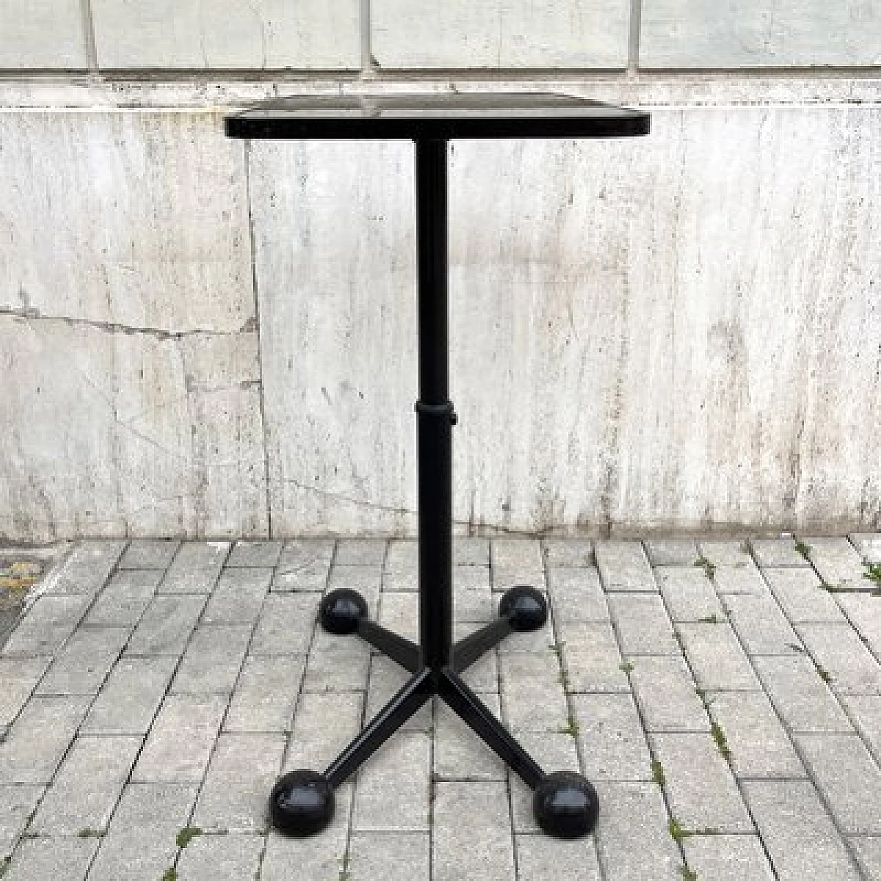 Tavolino con rotelle in ferro e vetro di Arredamenti Allegri Parma, anni '70 3