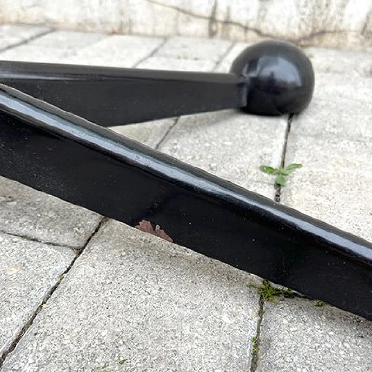 Tavolino con rotelle in ferro e vetro di Arredamenti Allegri Parma, anni '70 8