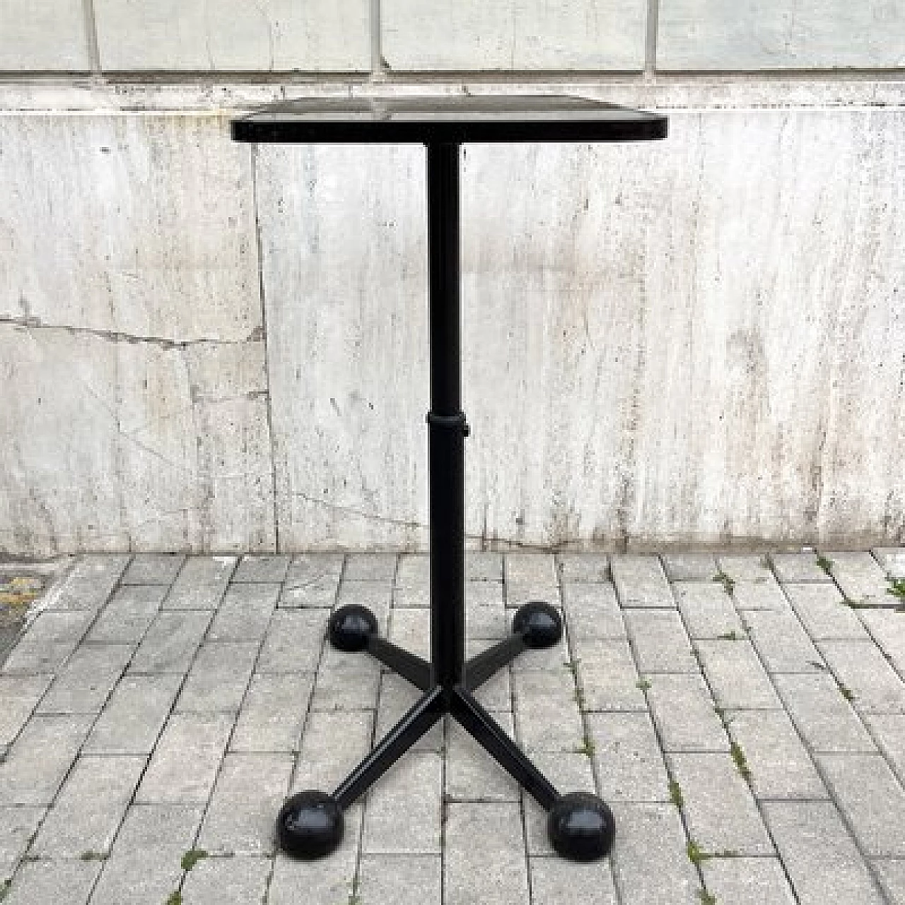 Tavolino con rotelle in ferro e vetro di Arredamenti Allegri Parma, anni '70 9