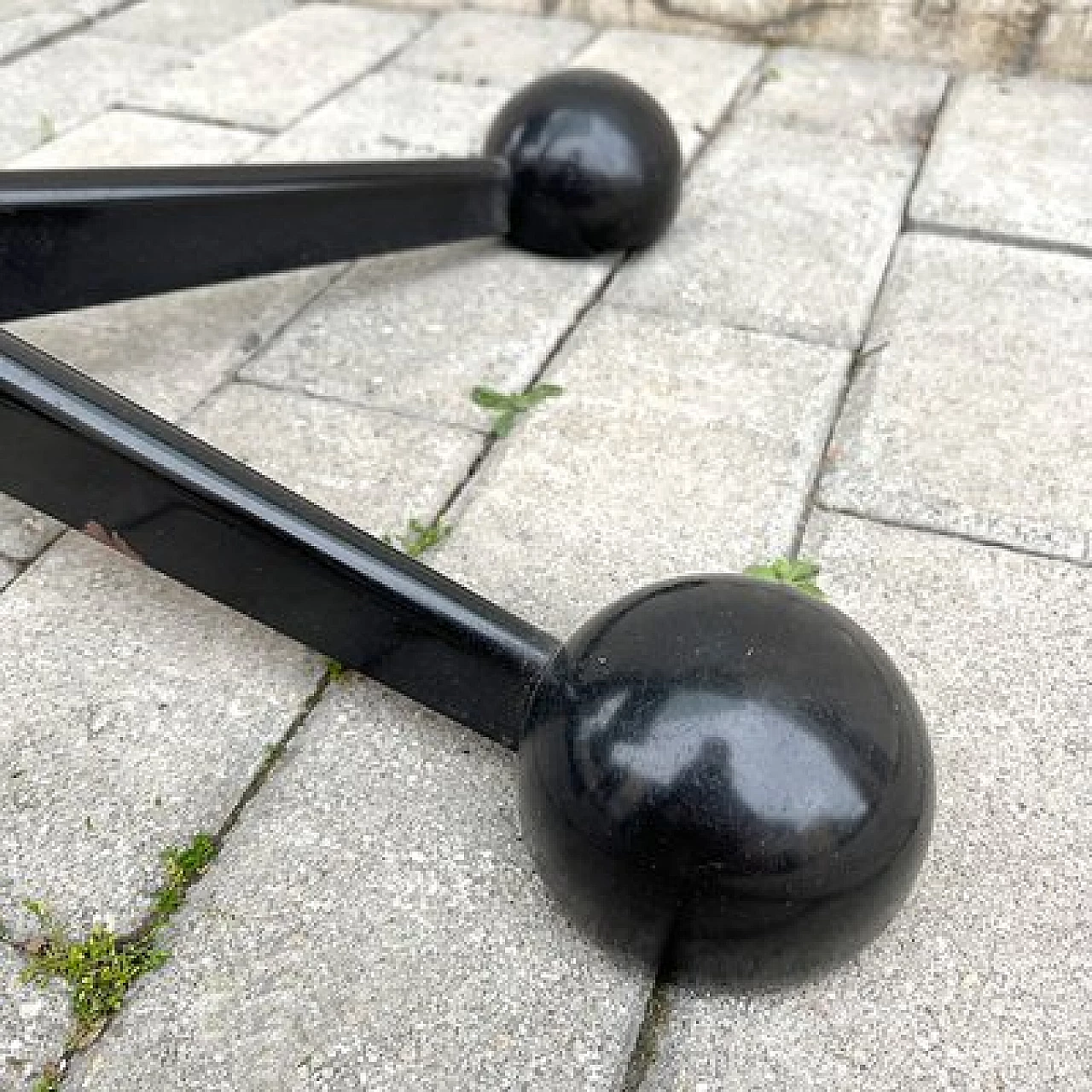 Tavolino con rotelle in ferro e vetro di Arredamenti Allegri Parma, anni '70 11