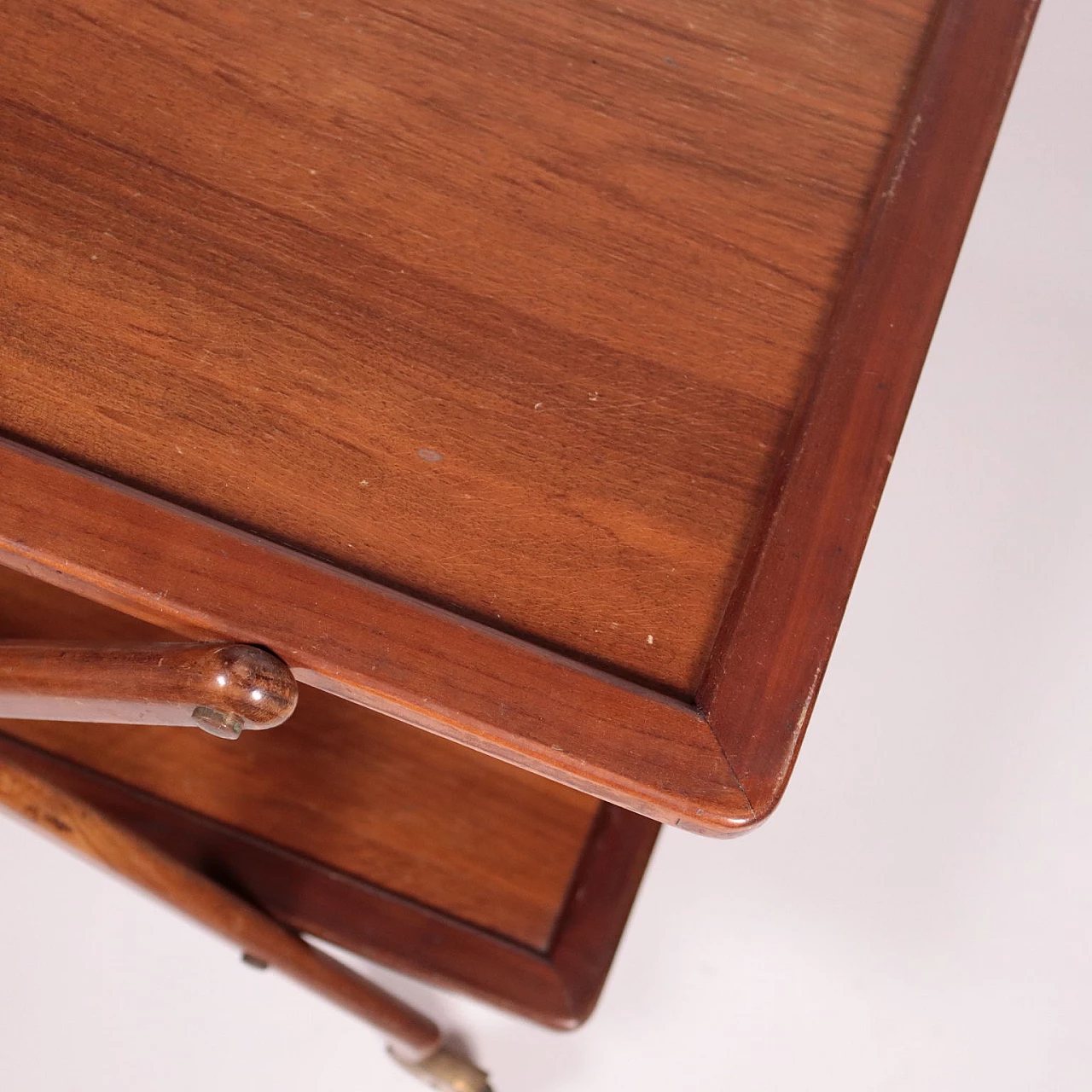 Carrello bar in legno massello impiallacciato faggio, anni '50 3