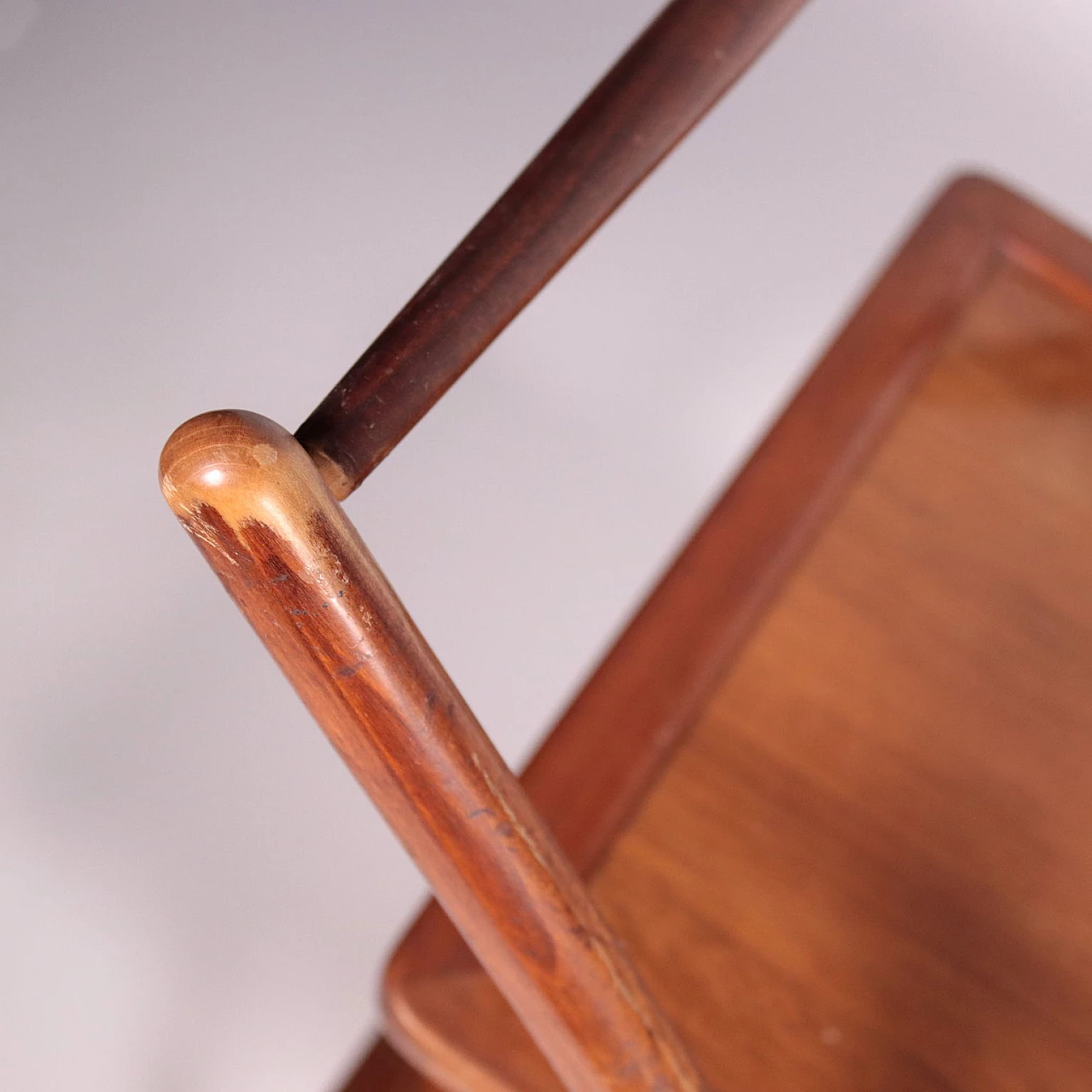 Carrello bar in legno massello impiallacciato faggio, anni '50 4