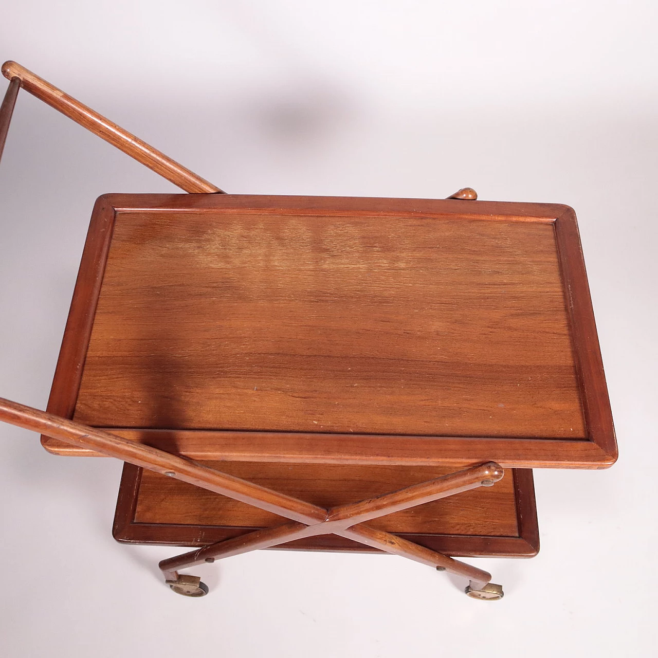 Carrello bar in legno massello impiallacciato faggio, anni '50 5