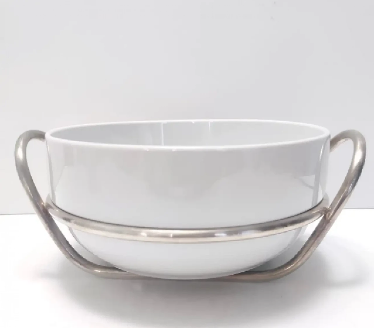 Ciotola da portata in argento e ceramica di Lino Sabattini, anni '70 5