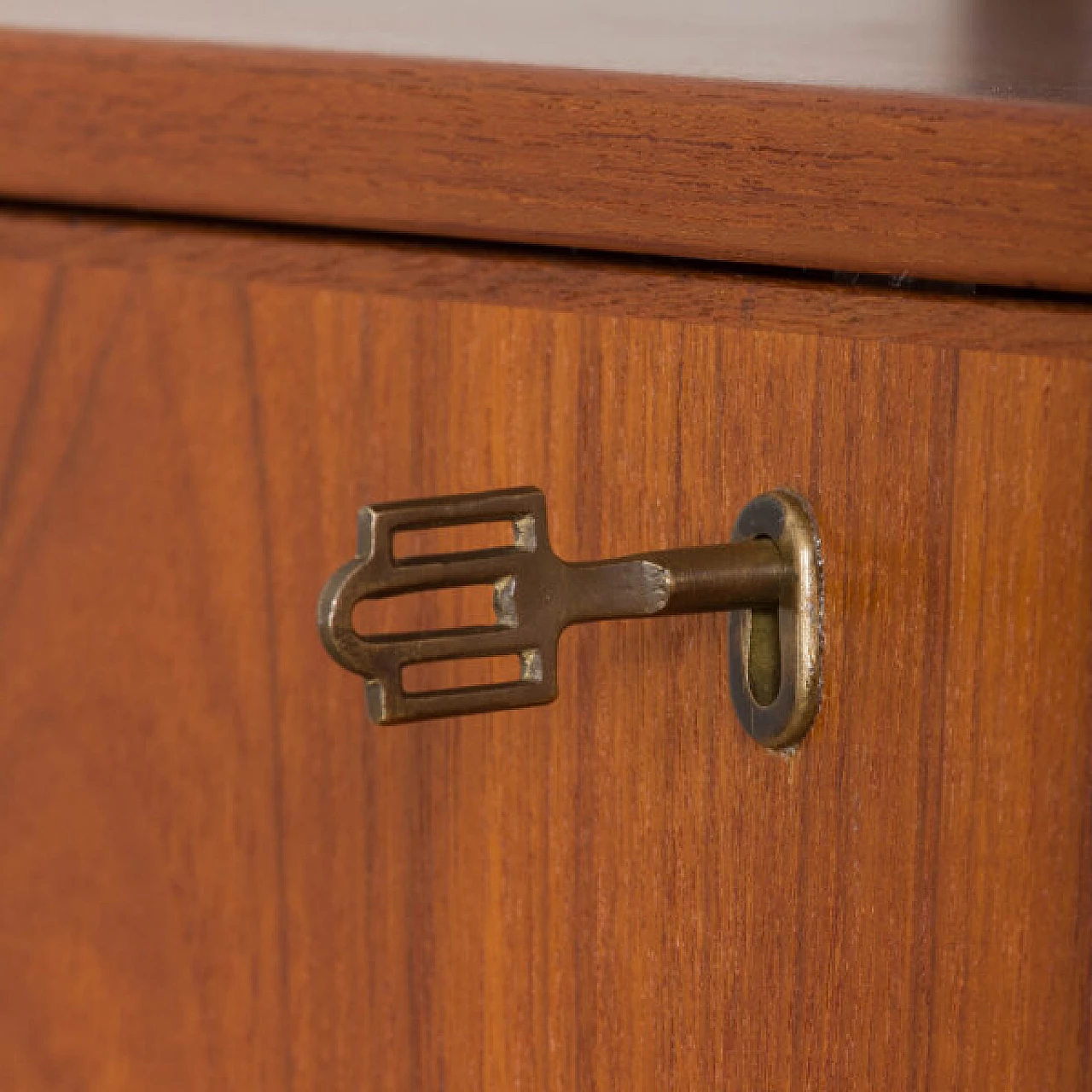 Modular teak bookcase with desk and cabinet by K. Kristiansen, 1960s 7