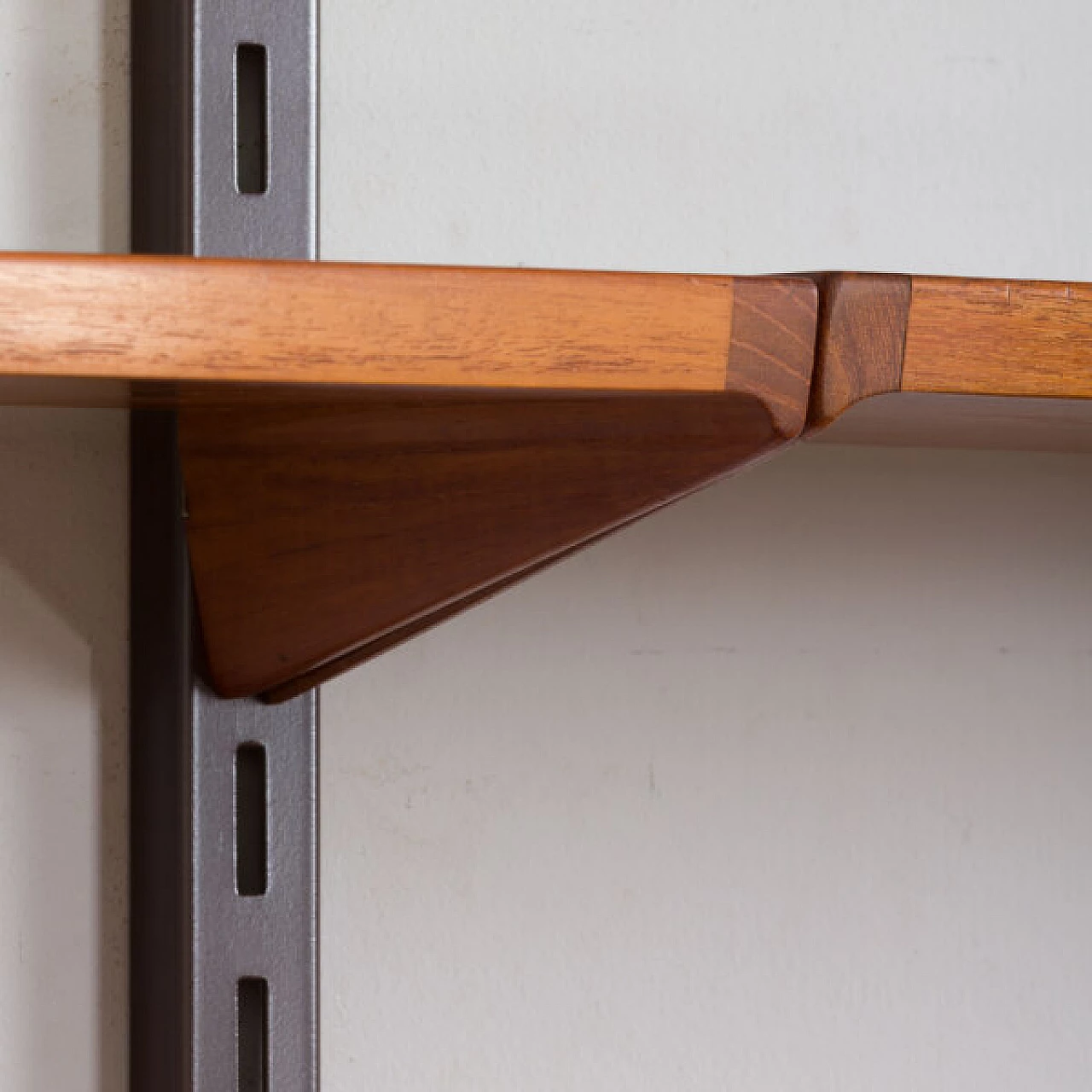 Modular teak bookcase with desk and cabinet by K. Kristiansen, 1960s 9