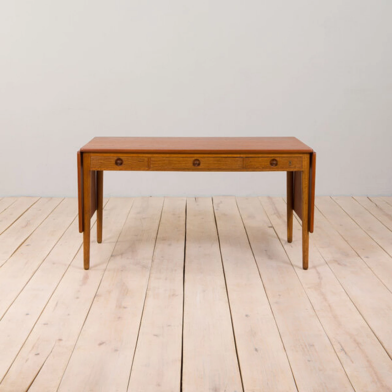 Scrivania in teak e quercia di Hans J. Wegner per Andreas Tuck, anni '50 5