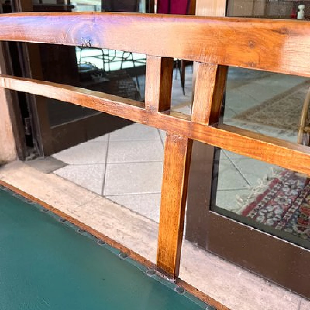 Divano in noce e skai verde, anni '30 8