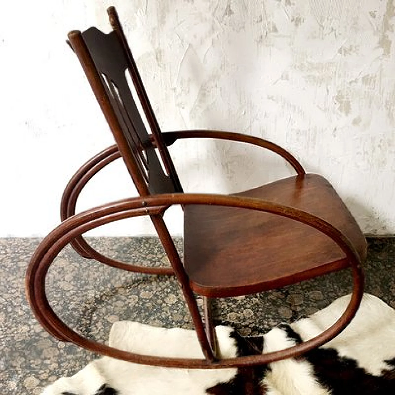 Wood child's rocking chair by Jacob & Josef Kohn, early 20th century 2