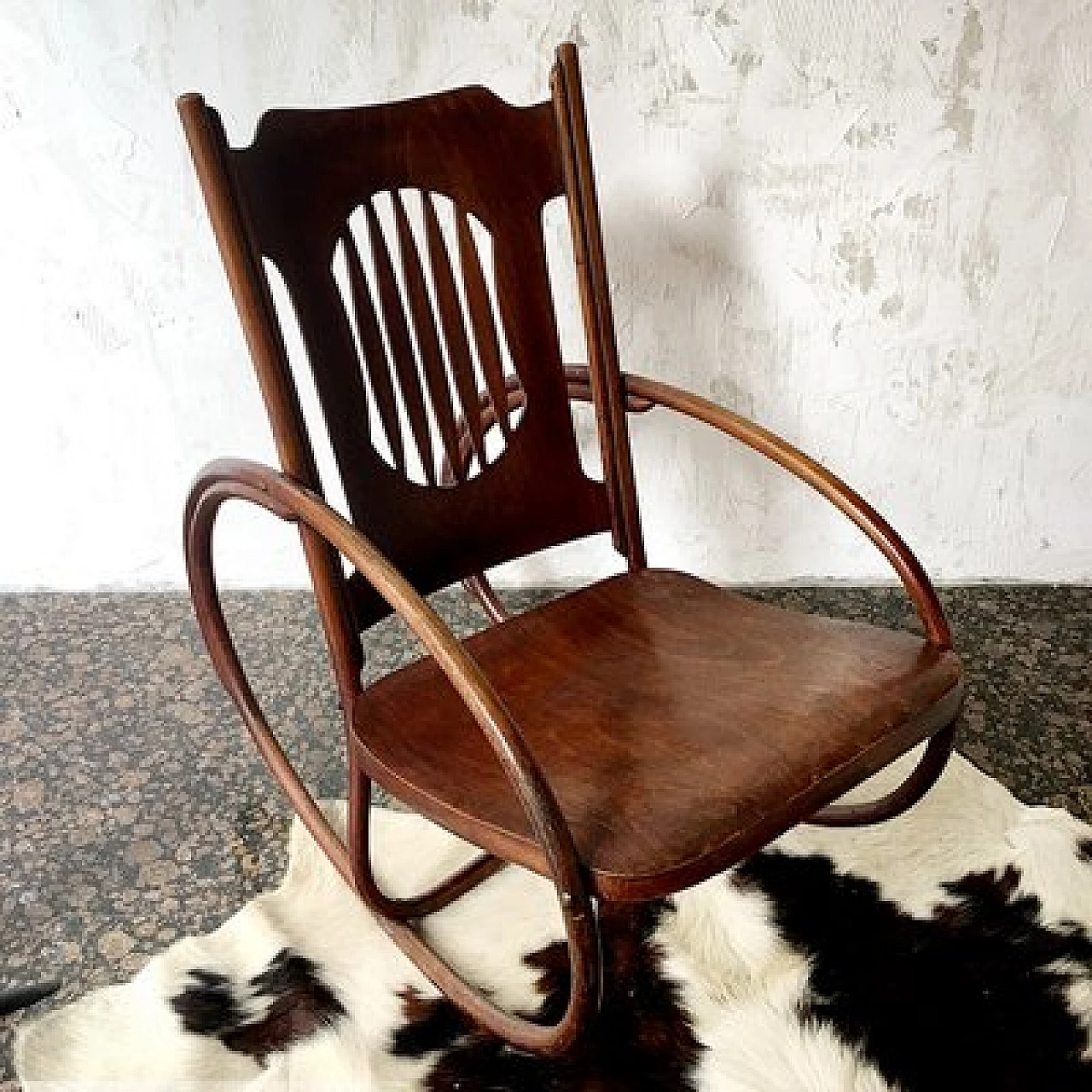 Wood child's rocking chair by Jacob & Josef Kohn, early 20th century 3