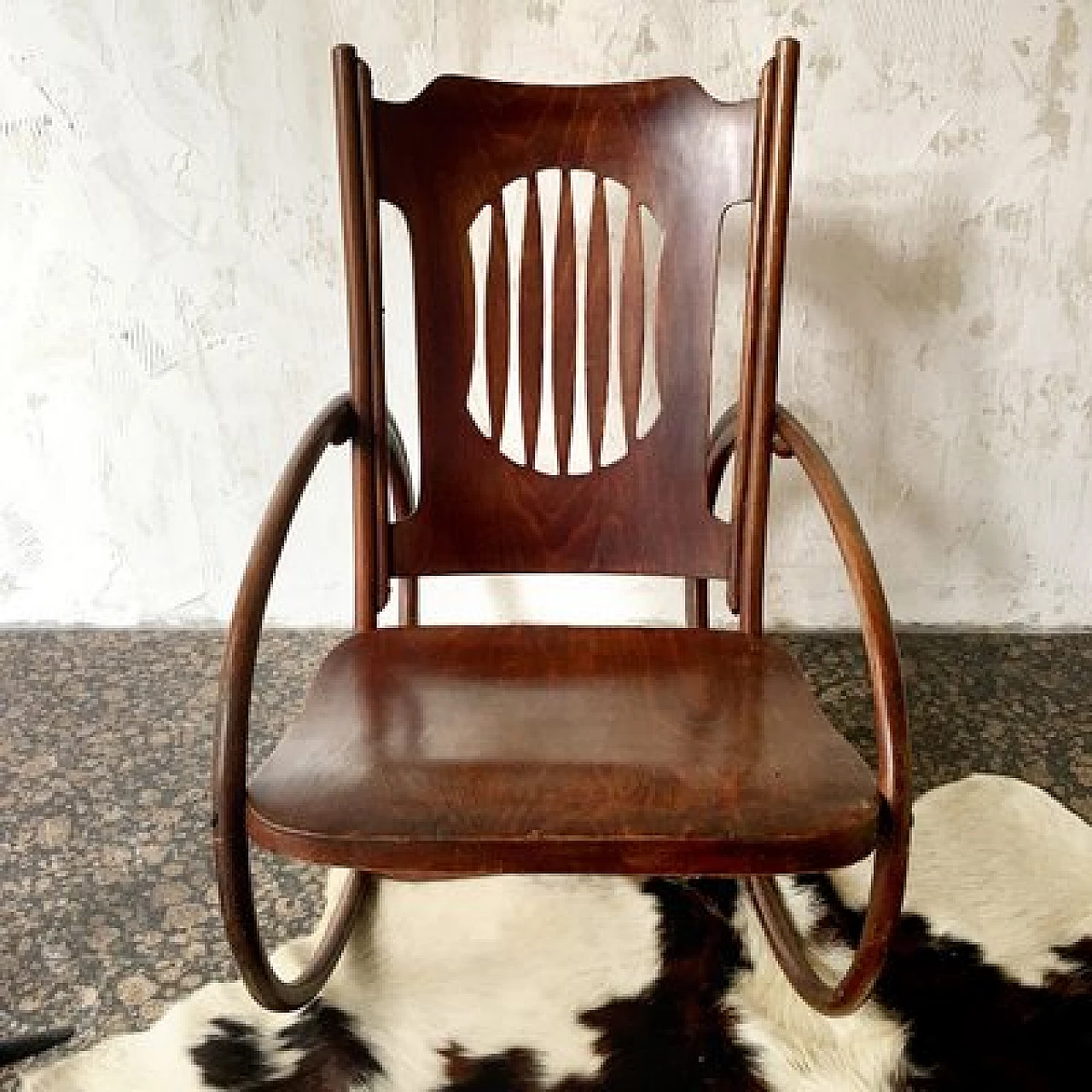 Wood child's rocking chair by Jacob & Josef Kohn, early 20th century 4