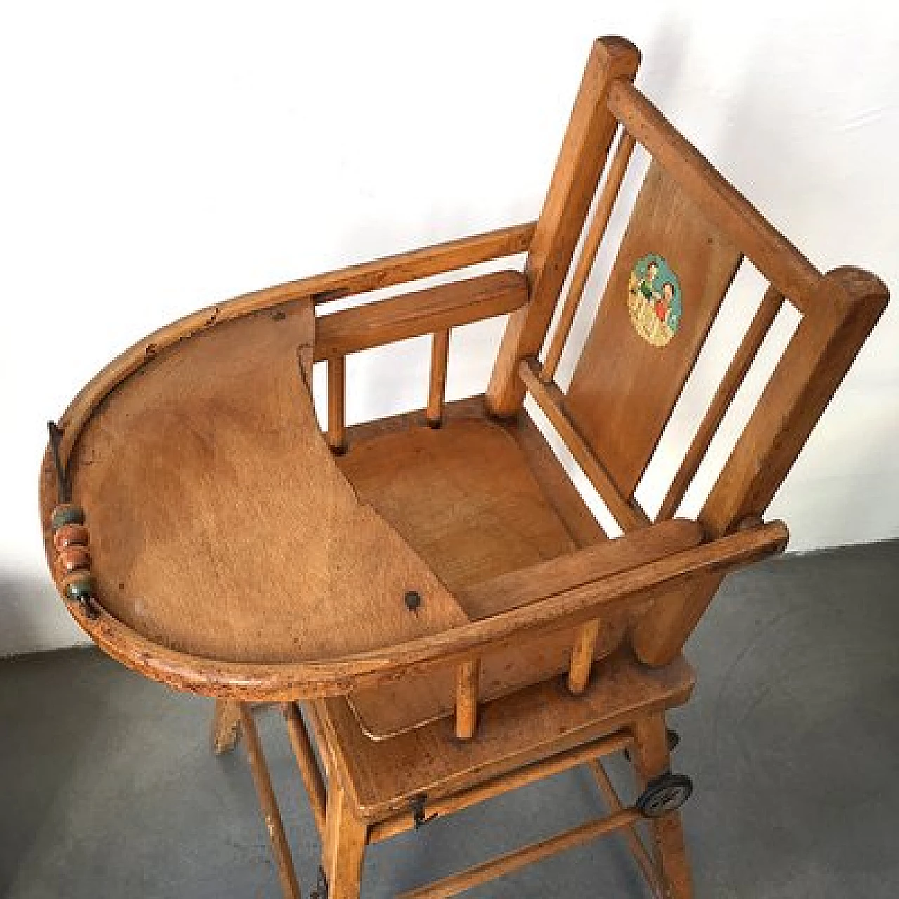 Seggiolone da bambino in legno, anni '60 6