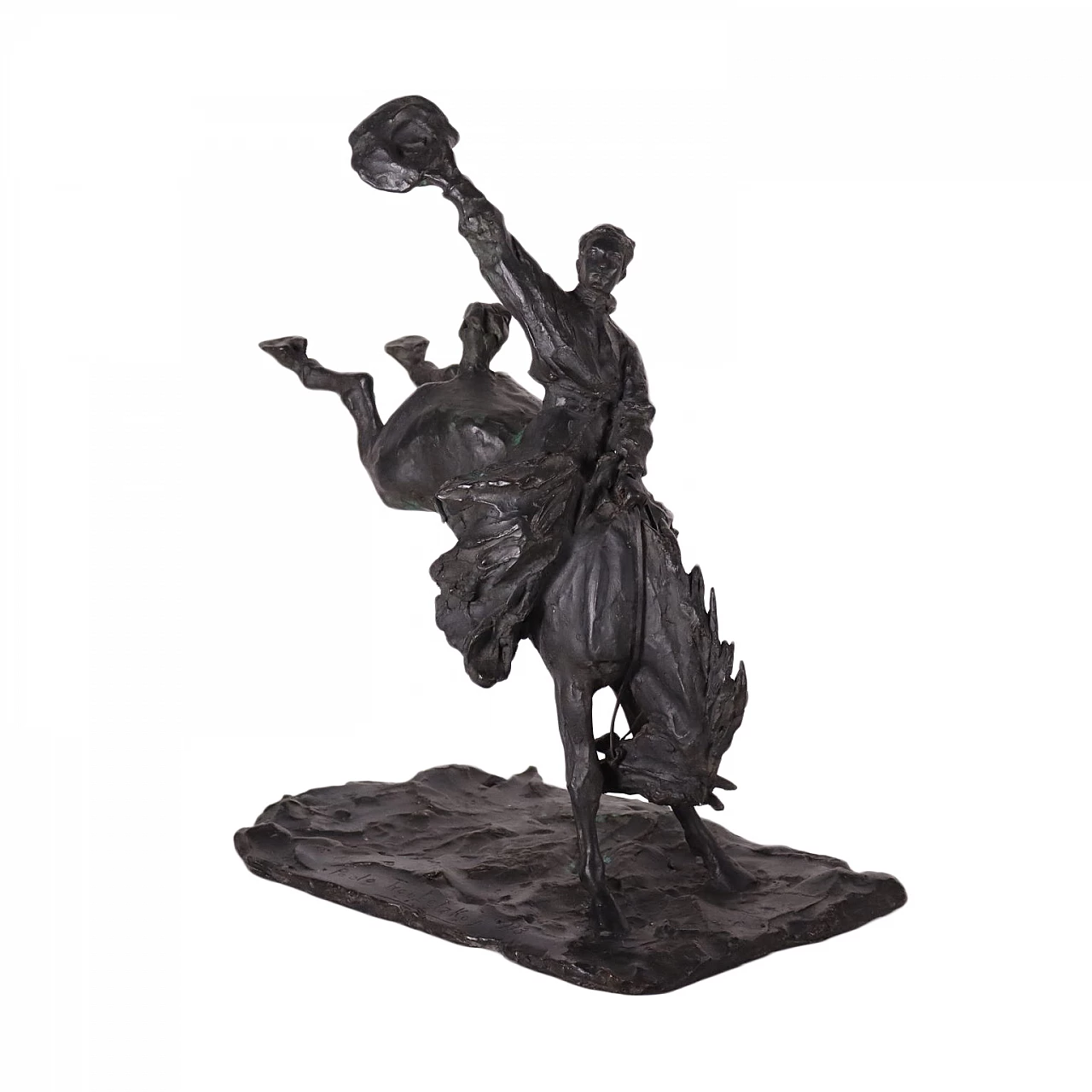 Scultura in bronzo di Cavaliere da rodeo di Paolo Troubetzkoy, '900 1