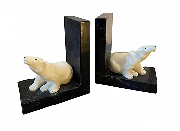 Pair of marble bookends, 1940s