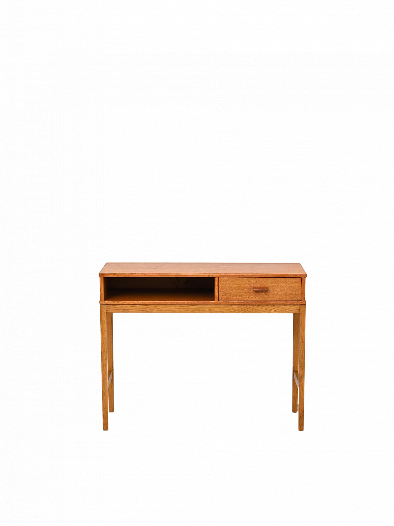 Scandinavian teak coffee table with drawer and open compartment, 1960s 9