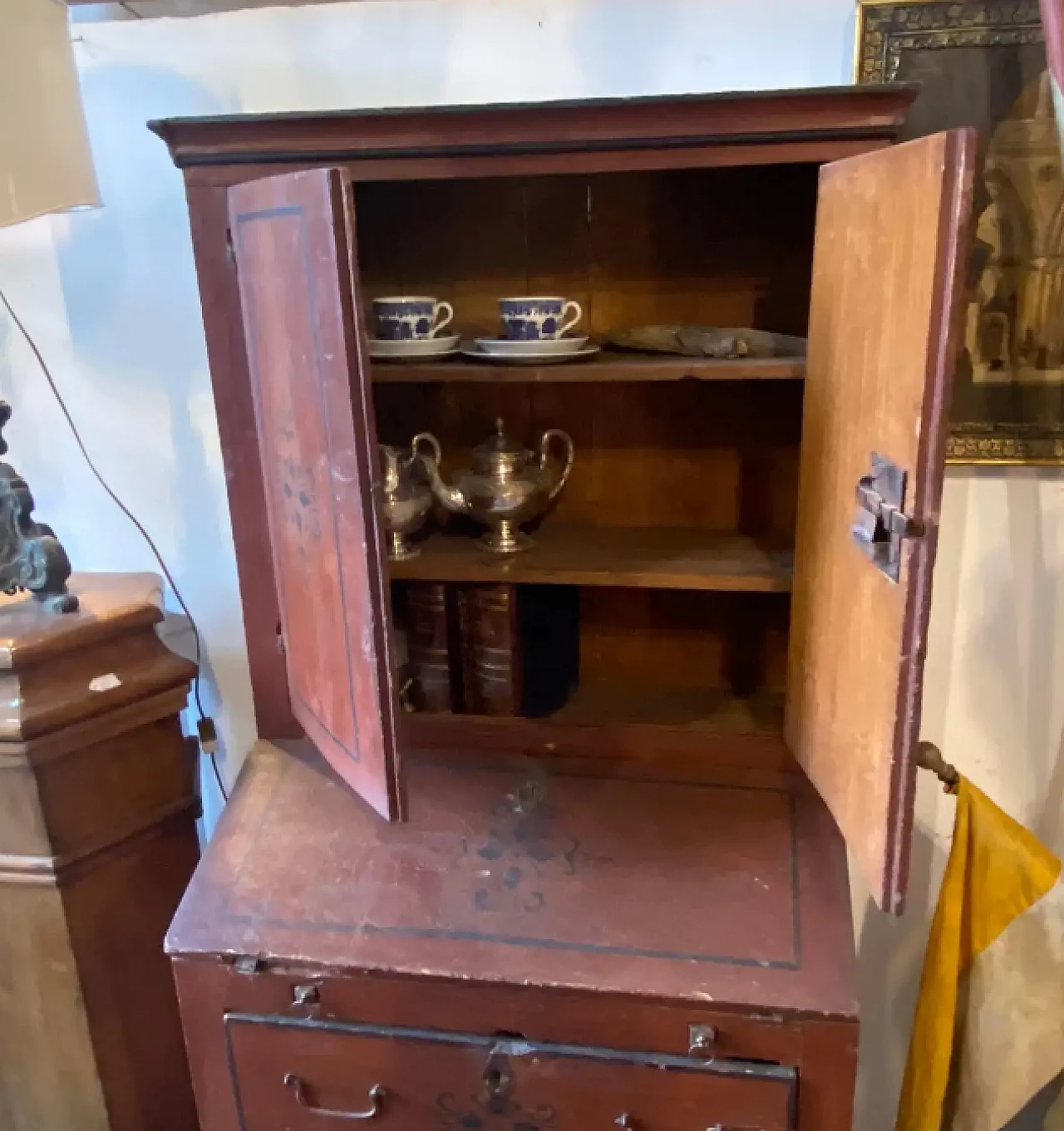 Sicilian hand-painted fir trumeau Louis XV, early 18th century 11