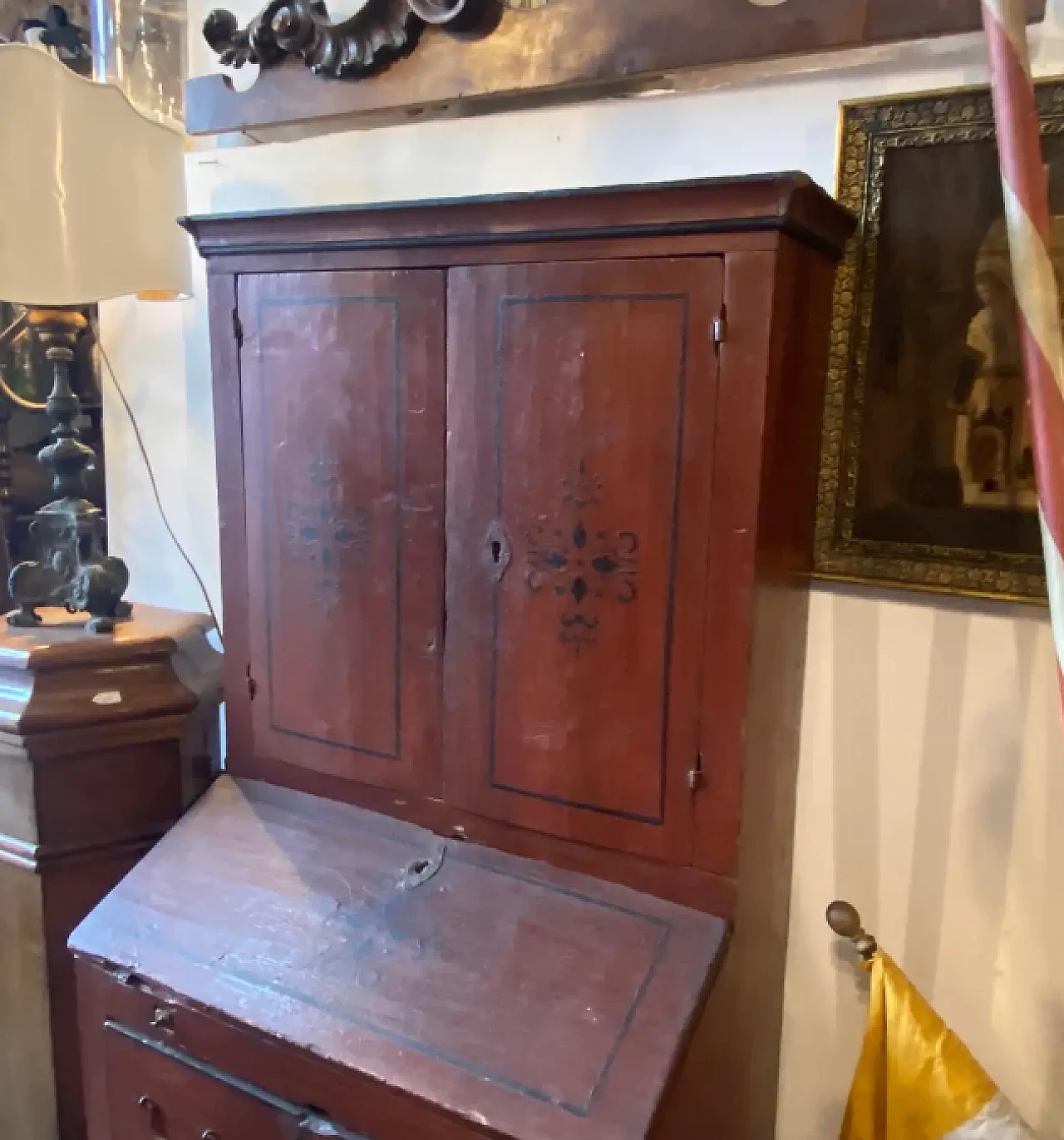 Sicilian hand-painted fir trumeau Louis XV, early 18th century 12