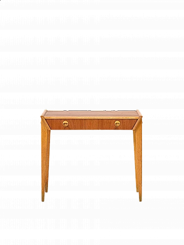 Scandinavian teak and oak console table with drawer, 1960s