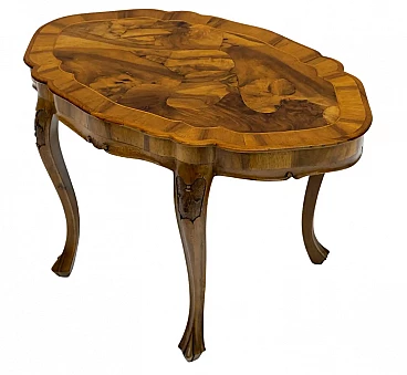 Baroque style walnut coffee table, early 20th century