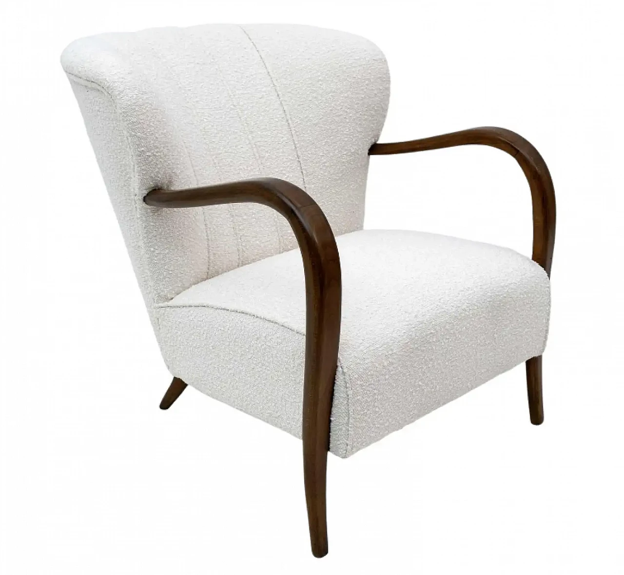 Poltrona in noce e bouclé, anni '20 1