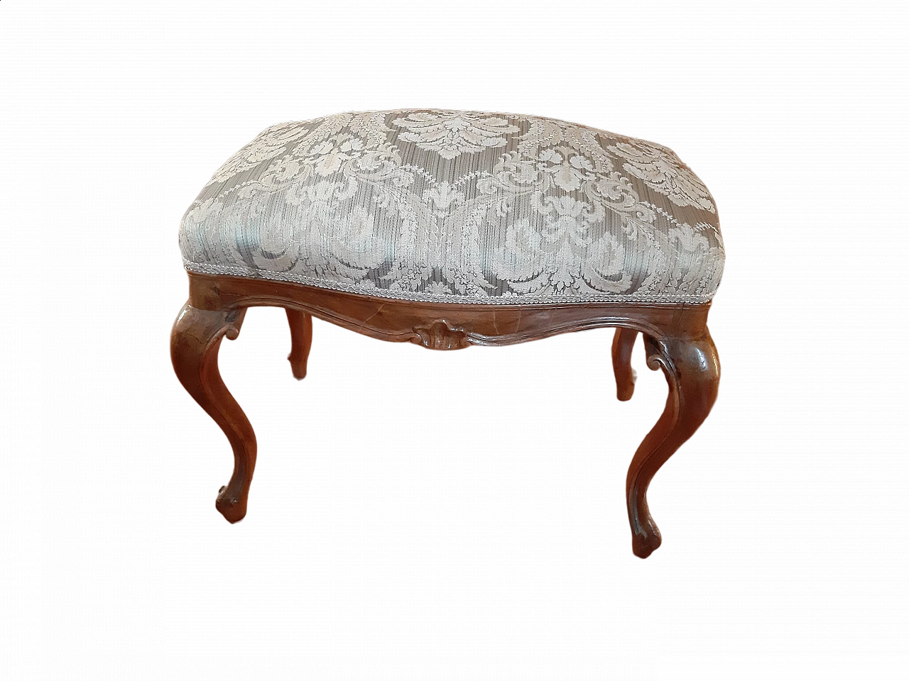 Chippendale-style ottoman in carved wood, 1920s 10