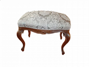 Chippendale-style ottoman in carved wood, 1920s