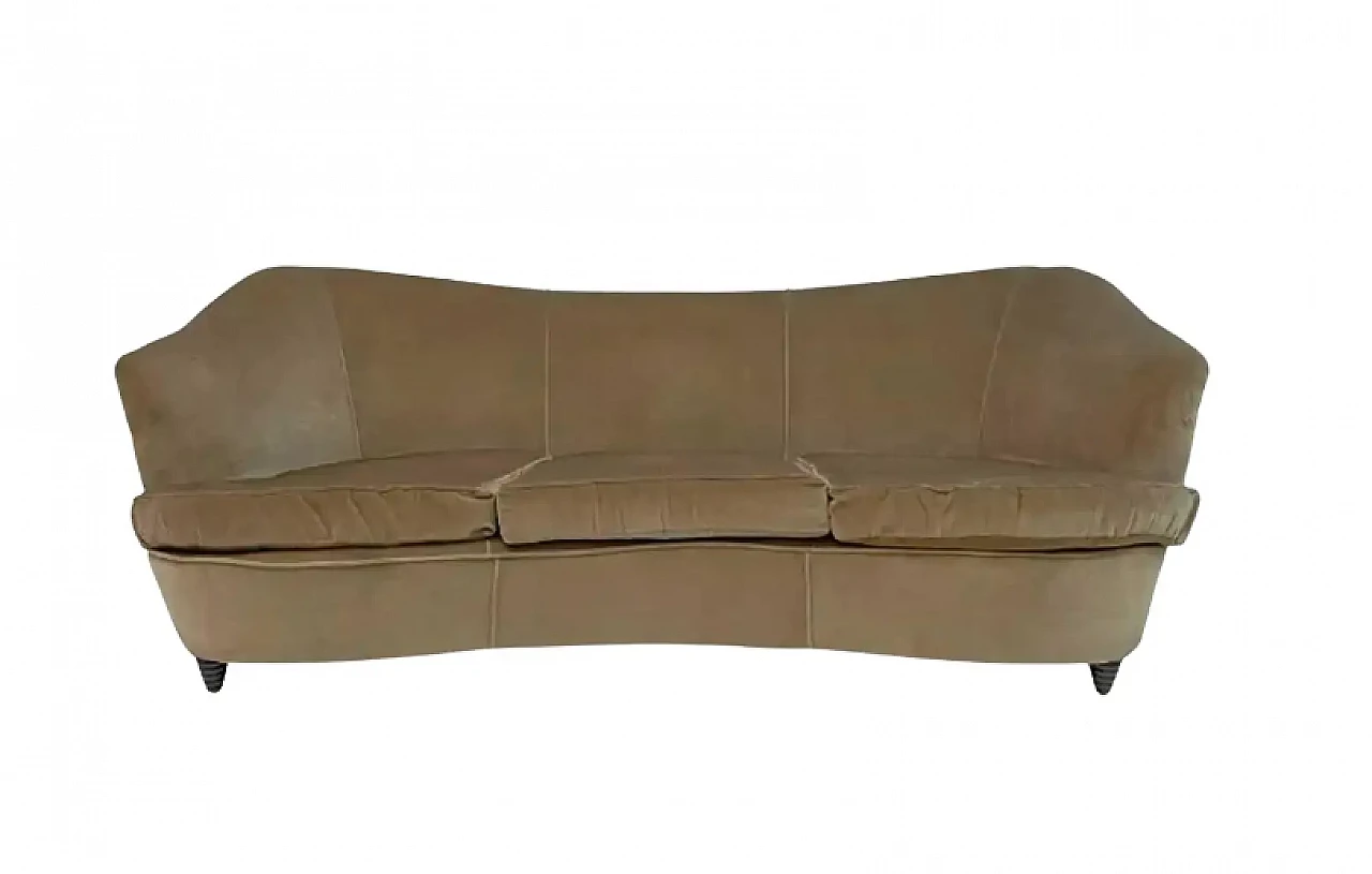 Beech and fabric sofa by Gio Ponti for Casa E Giardino, 1930s 1