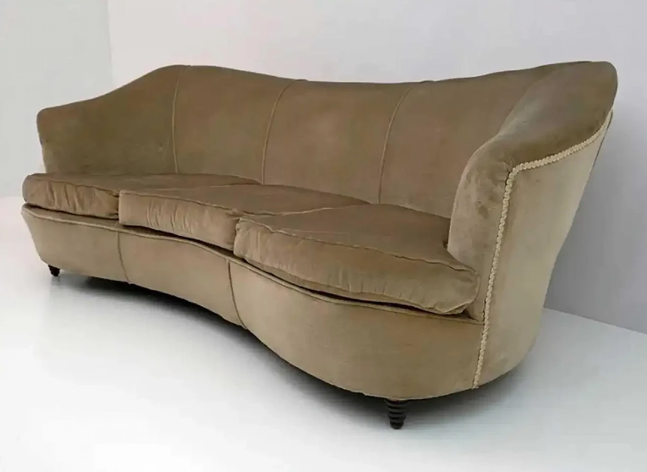 Beech and fabric sofa by Gio Ponti for Casa E Giardino, 1930s 3
