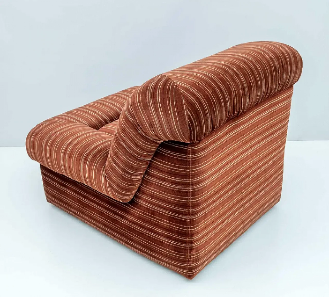 Velvet five-piece sofa with coffee table, 1970s 9