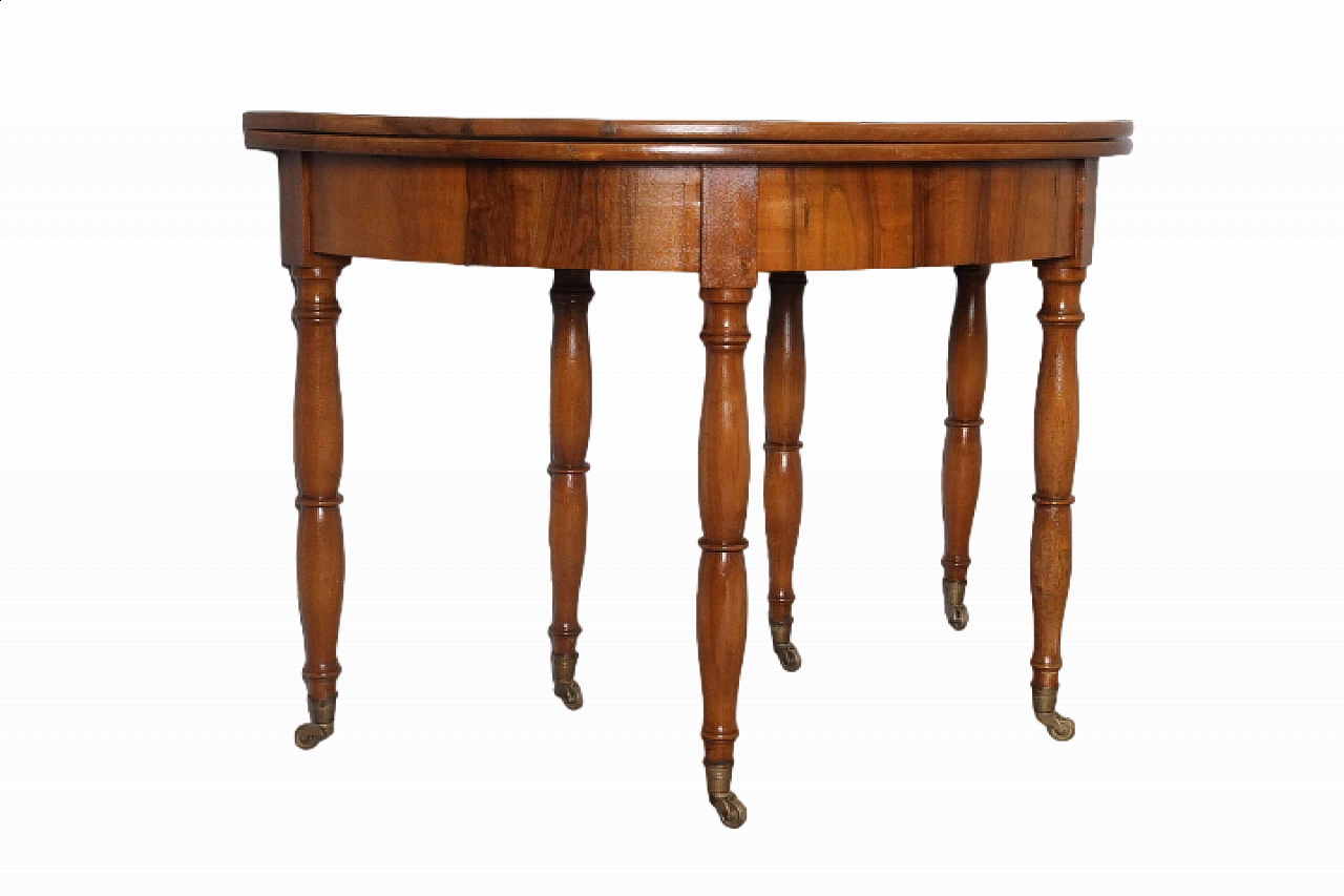 Consolle Luigi Filippo trasformabile in tavolo rotondo, metà '800 14