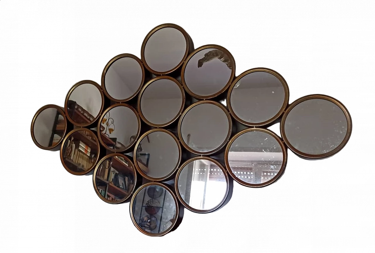 Specchio da parete romboidale in metallo anticato 6