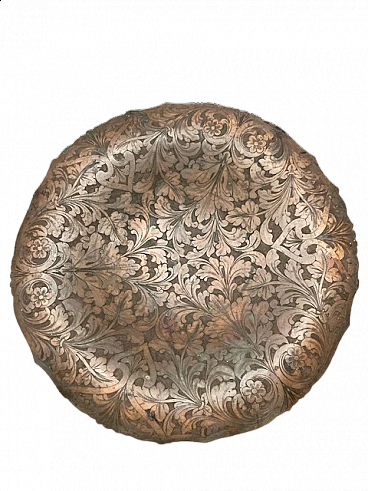 Copper centrepiece with floral embossing, 19th century