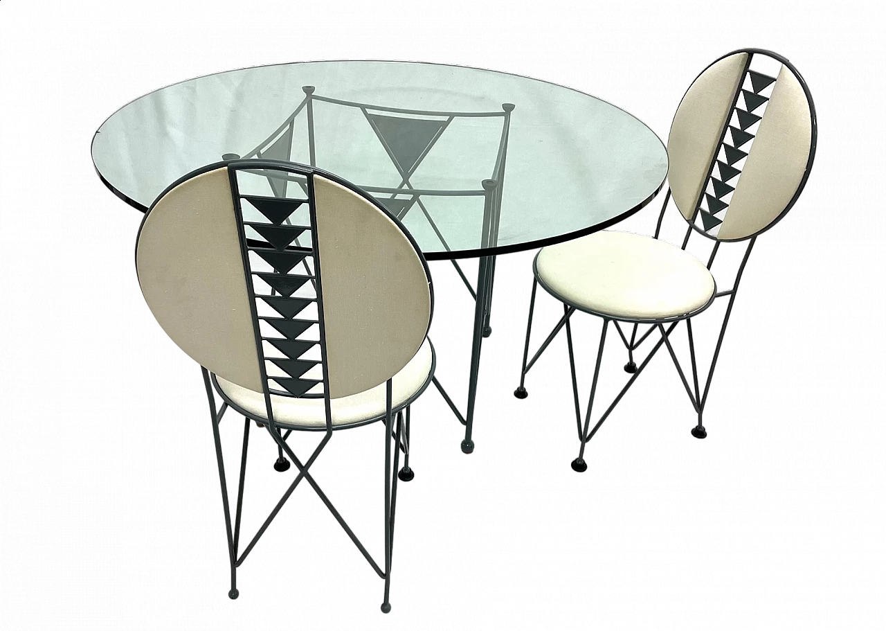 6 Sedie e tavolo Midway di Frank Lloyd Wright per Cassina, anni '80 6