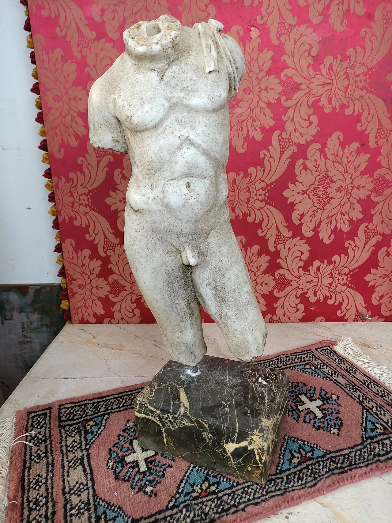 Thassos white marble male bust, 19th century 3