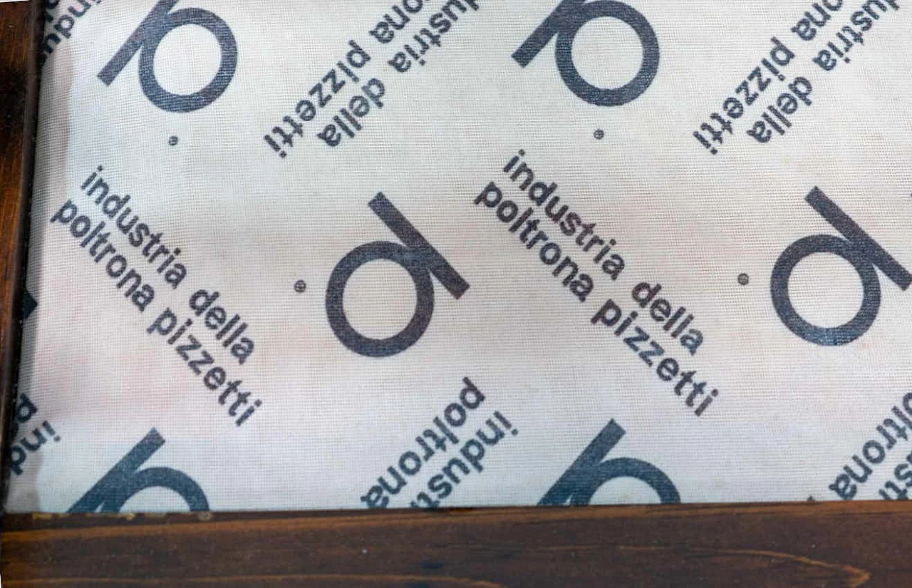 Divano country in noce e tessuto scozzese di Mobili Pizzetti, anni '70 10