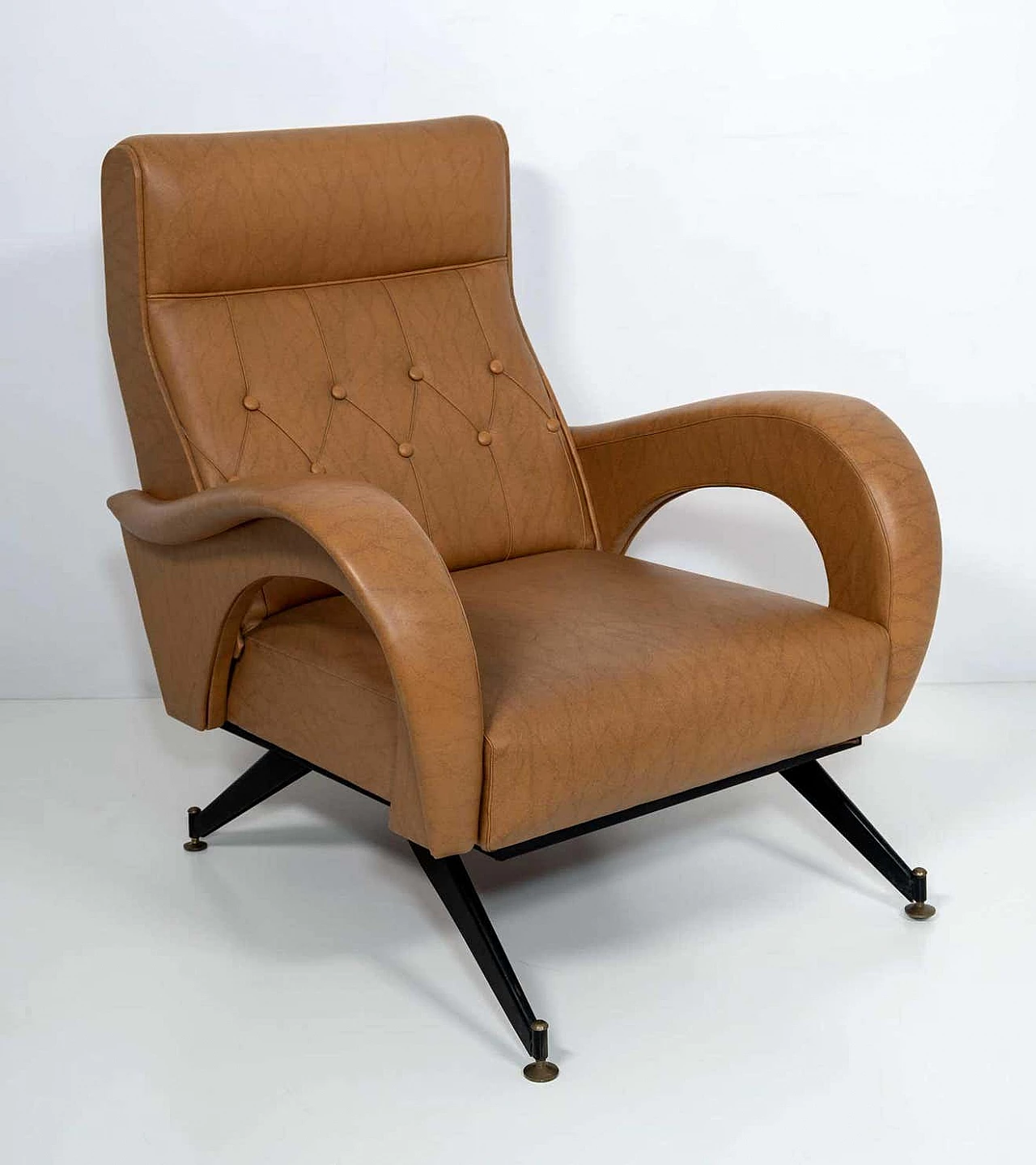 Poltrona in ecopelle nello stile di Marco Zanuso, anni '70 2