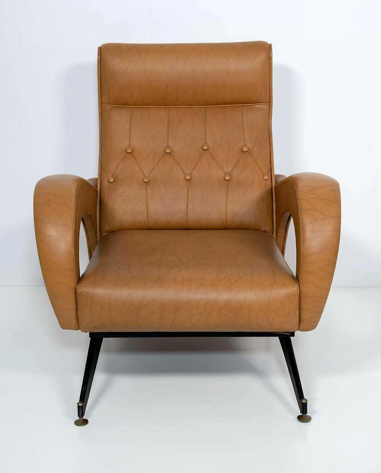 Poltrona in ecopelle nello stile di Marco Zanuso, anni '70 3