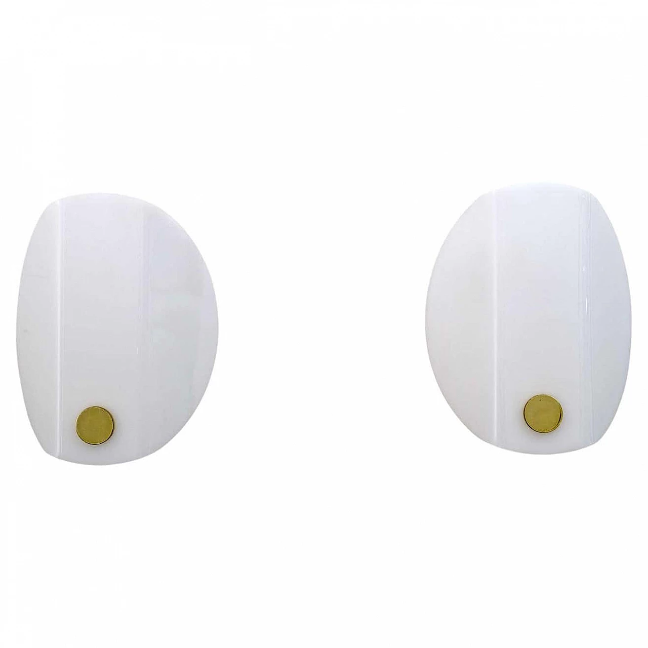 Coppia di lampade da parete in perspex e ottone, anni '70 7
