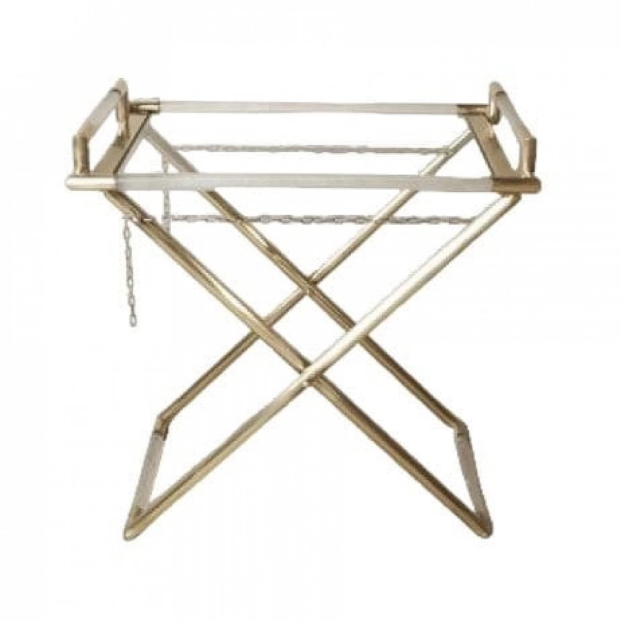 Glass and brass bar cart by Barovier & Toso, 1950s 9