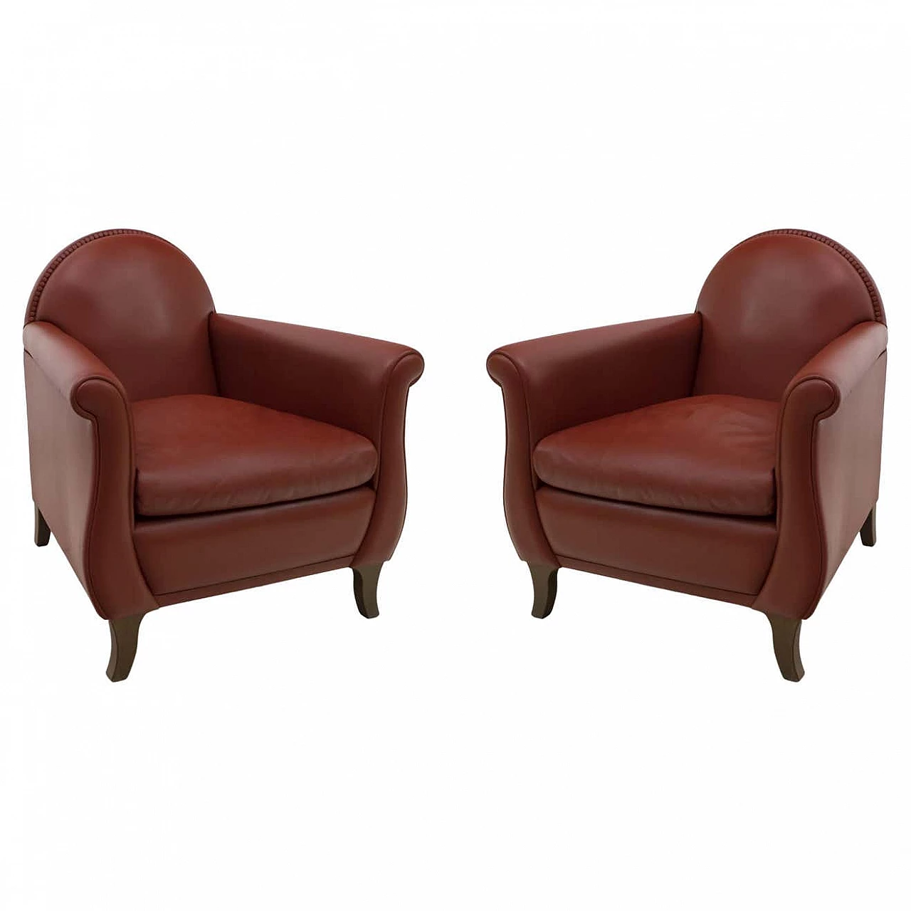 Coppia di poltrone Lyra di Renzo Frau per Poltrona Frau, anni '80 1