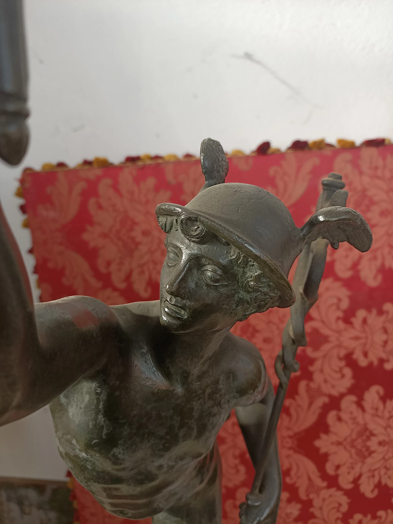 Scultura di Hermes in bronzo con lampada, '800 5