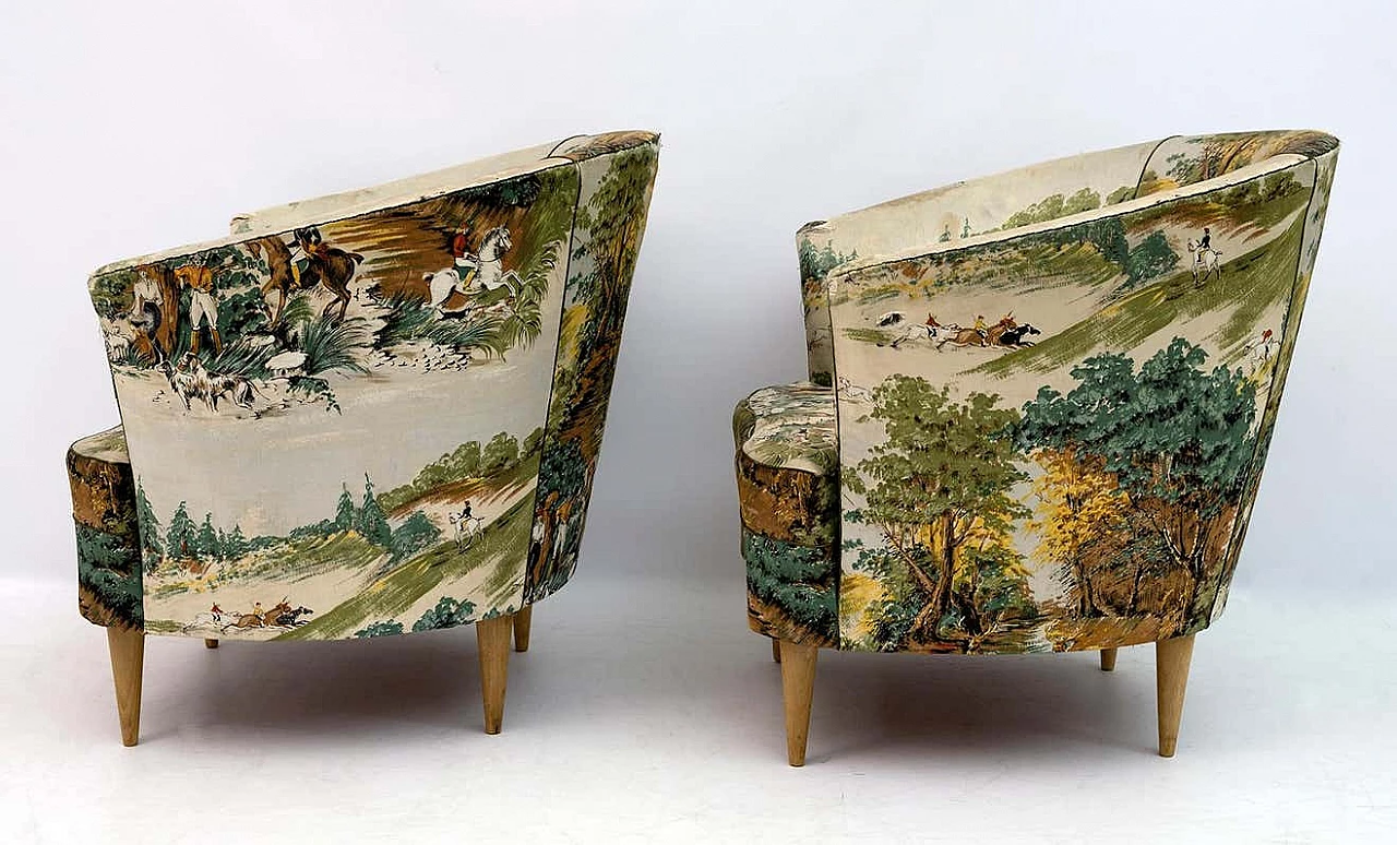 Pair of armchairs in the style of Gio Ponti for Casa e Giardino, 1950s 3