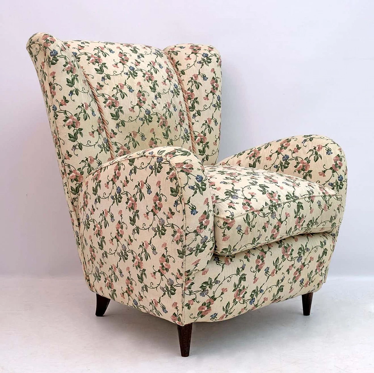 Pair of upholstered bentwood armchairs by Paolo Buffa, 1950s 5