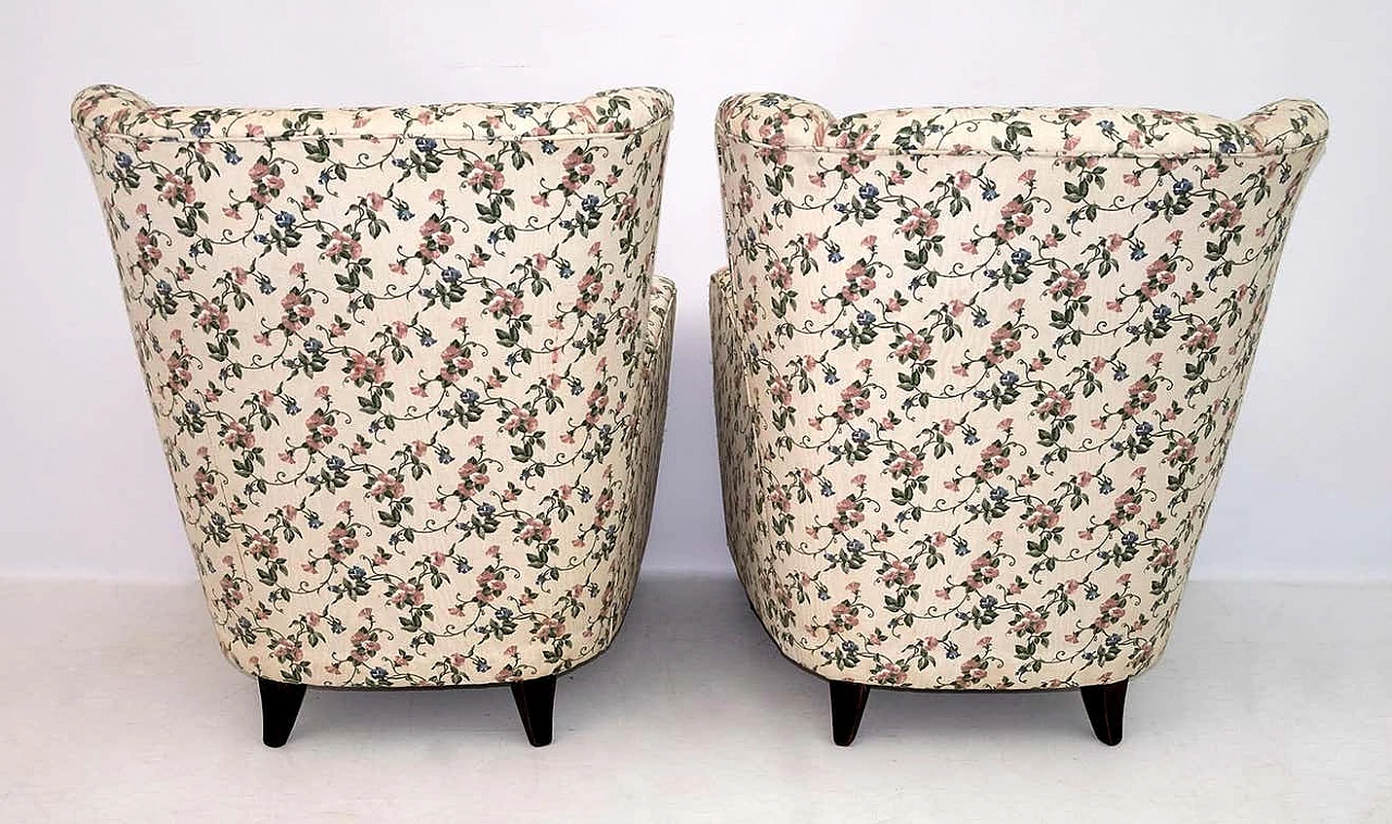 Pair of upholstered bentwood armchairs by Paolo Buffa, 1950s 8