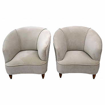 Pair of velvet armchairs by Gio Ponti for Casa e Giardino, 1930s
