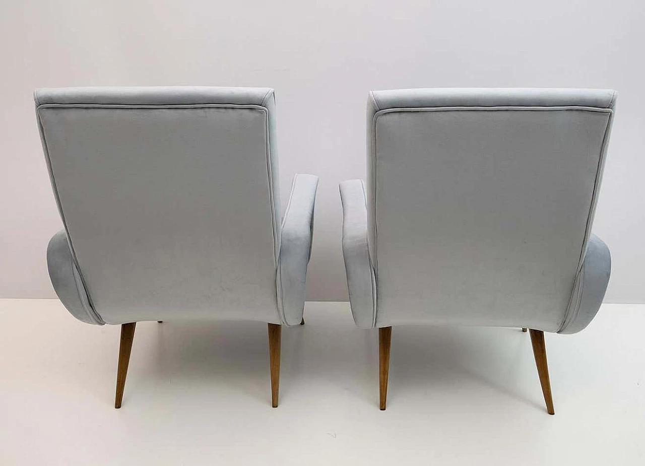 Pair of Lady velvet armchairs by Marco Zanuso, 1950s 5